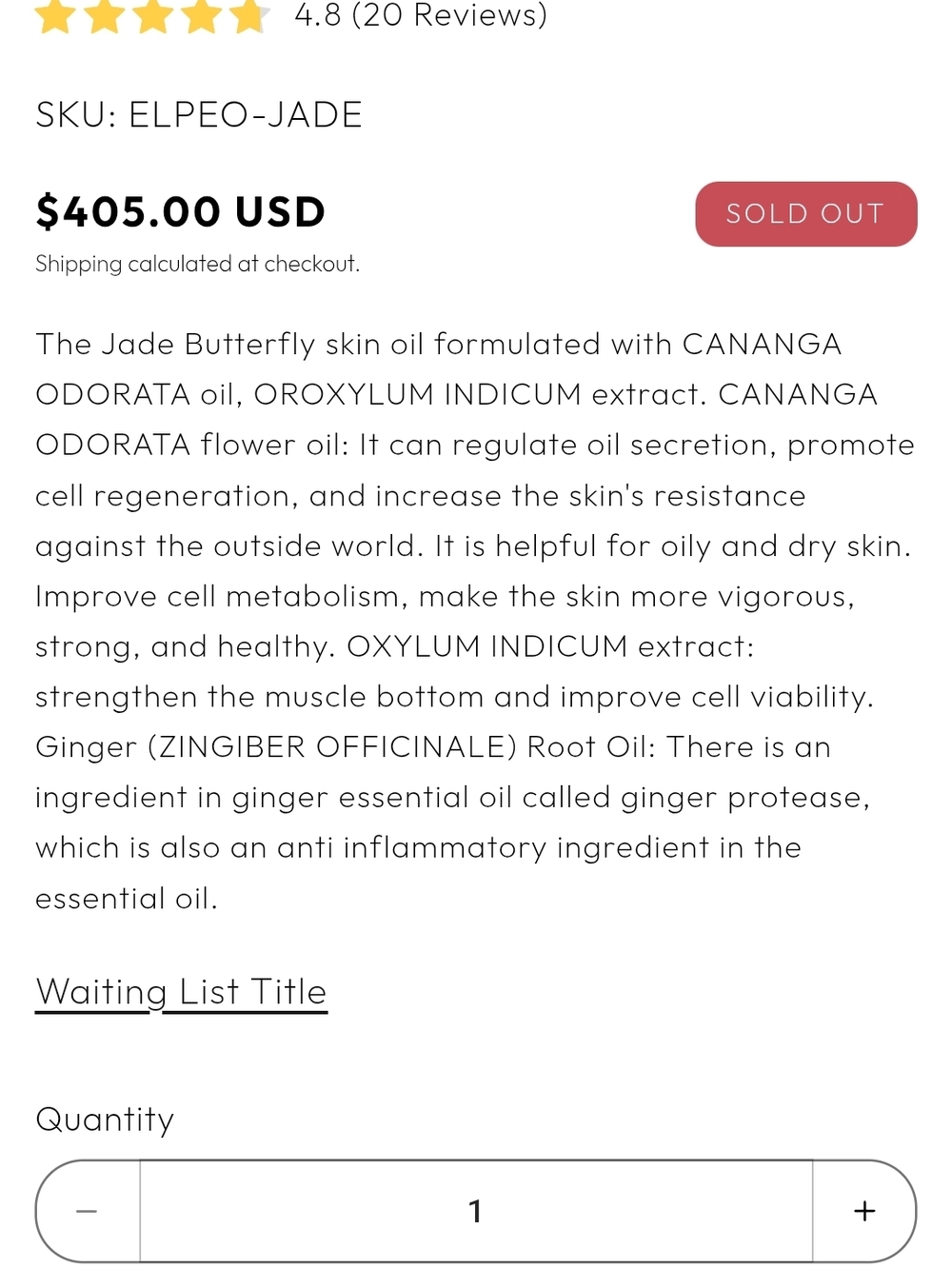 Prédire Prestige Jade Butterfly Skin Oil - Yellow Facial Oil - Picture 2 of 2